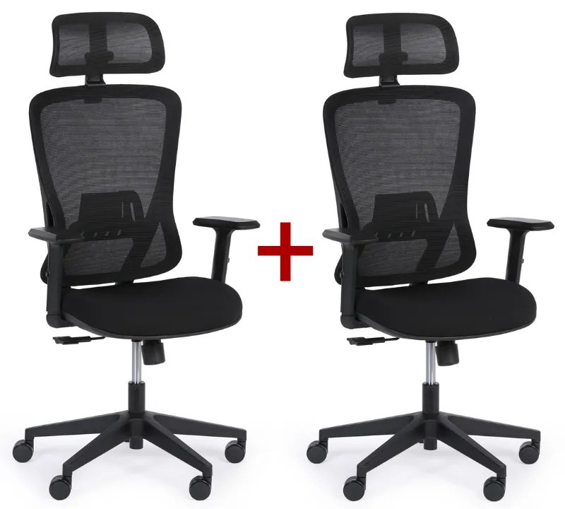 Kancelárska stolička MARCO 1+1 ZADARMO, čierna