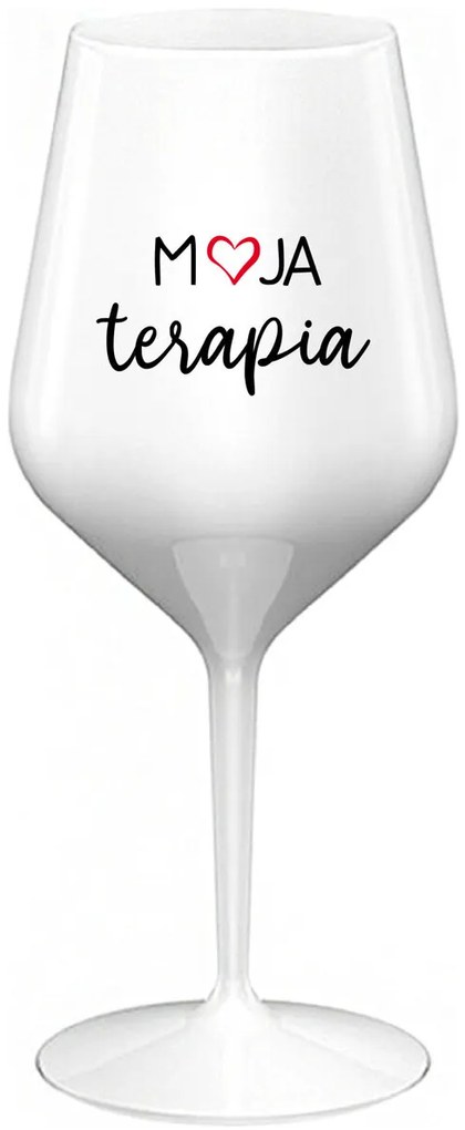 MOJA TERAPIA - biely nerozbitný pohár na víno 470 ml