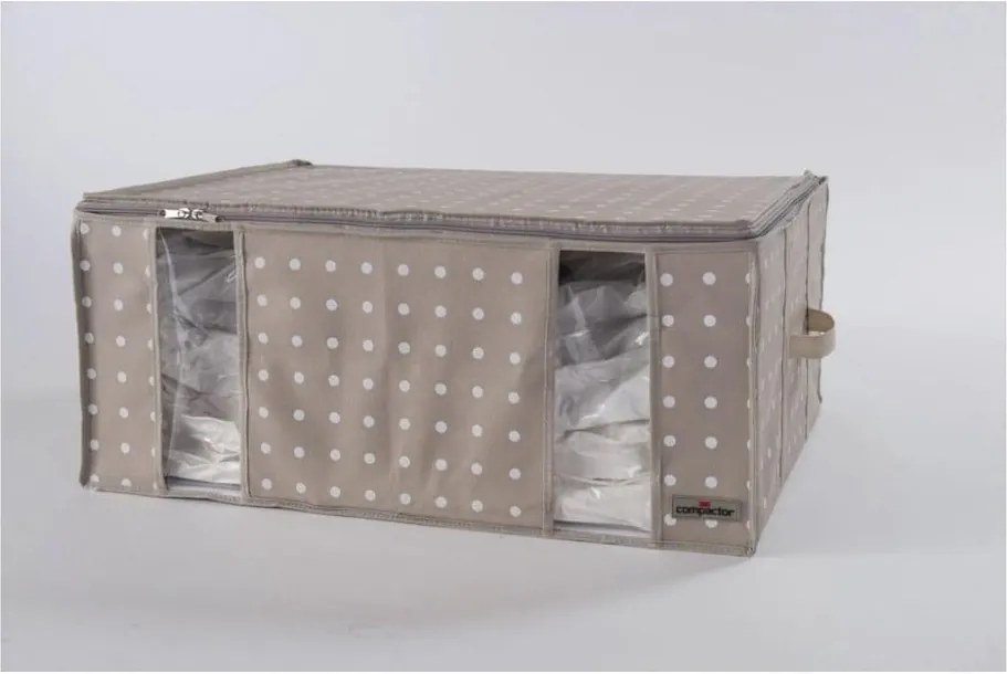 Béžový úložný box s vákuovým obalom Compactor Rivoli, šírka 65 cm
