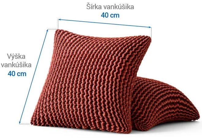 Bielastické poťahy COSTINA medená obliečky na vankúšiky 2 ks (40 x 40 cm)