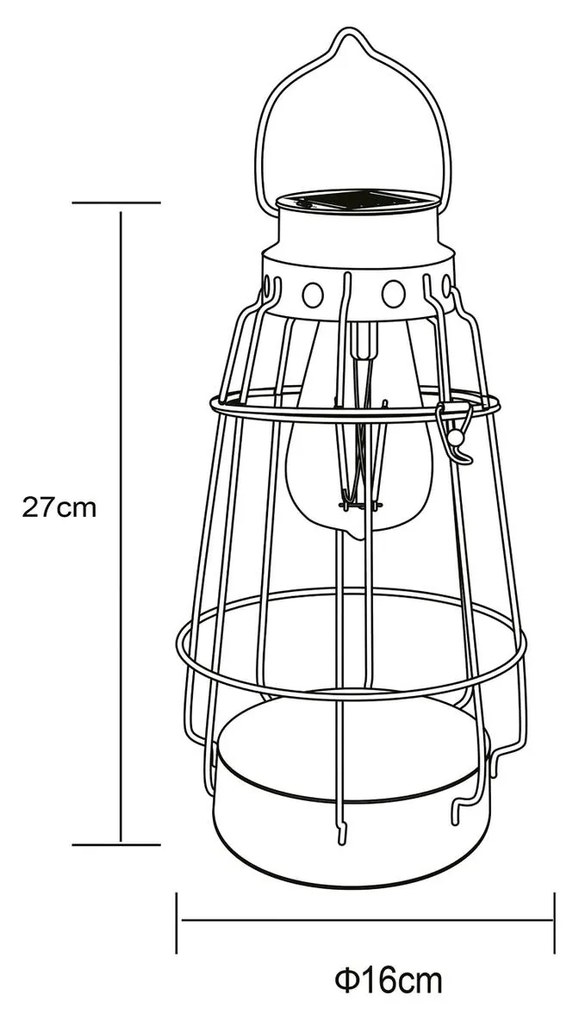 LED lucerna Vasere, filament, starožitné striebro