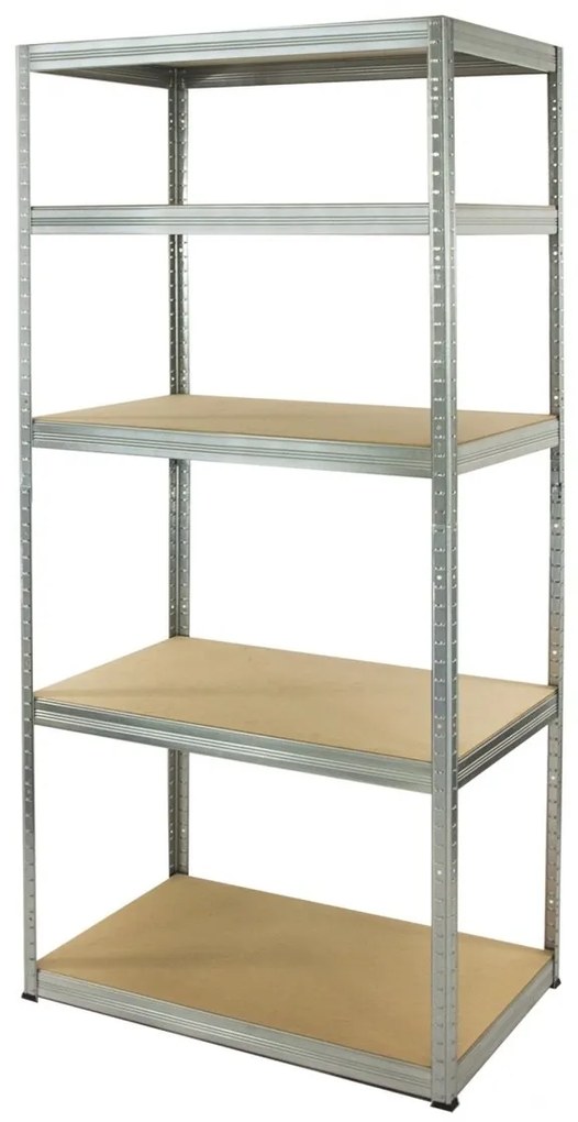 Kovový regál FUTUR 180x90x45 5 políc Nosnosť 1250 KG - pozinkovaný