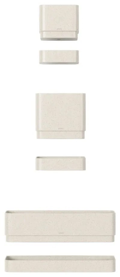 Závesné plastové kvetináče na bylinky v súprave 4 ks Cubiko – Umbra