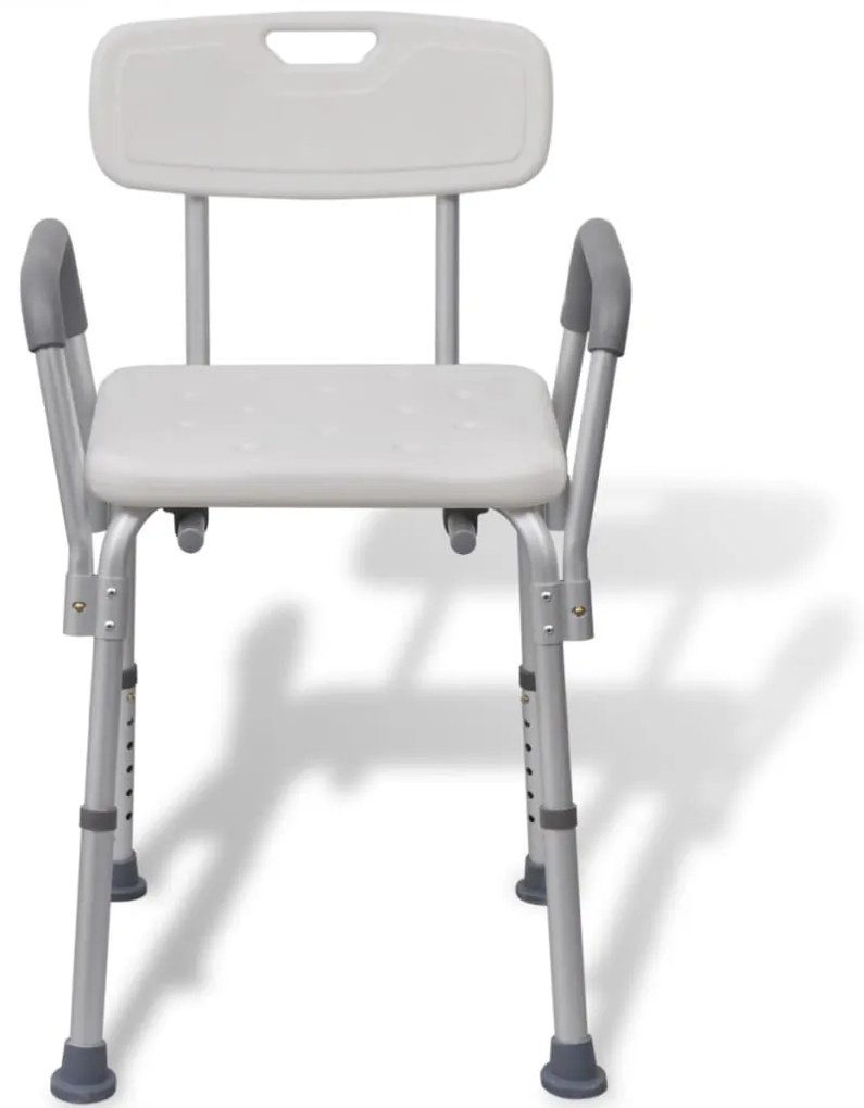 Sprchovacia stolička, hliník, biela