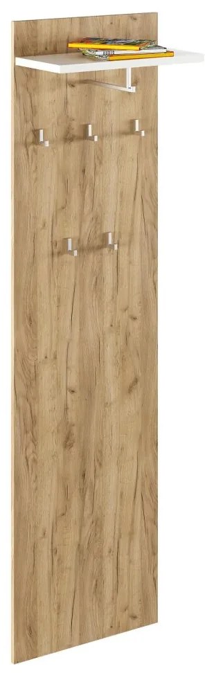 Vešiakový panel, dub artisan/biela, RIOMA TYP 19