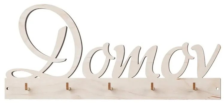 ČistéDrevo Drevený vešiak na kľúče - Domov