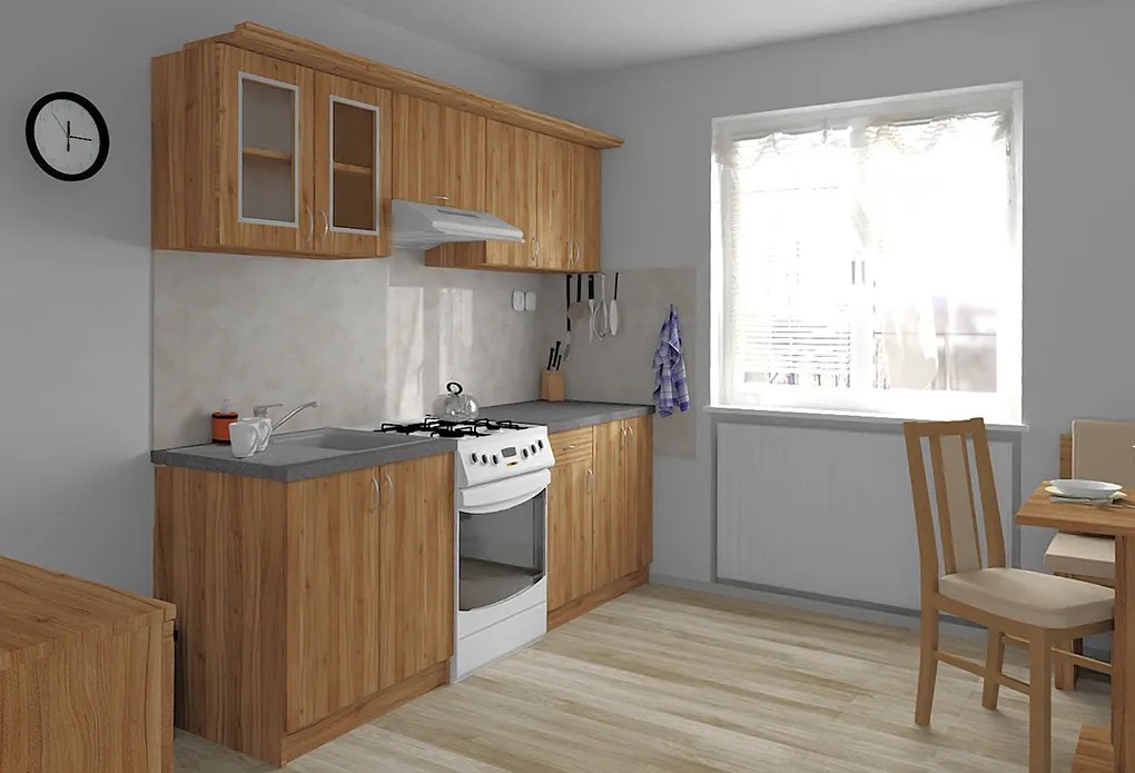 Nabytekmorava Kuchynská linka Bára B farba kuchyne: ořech / krém