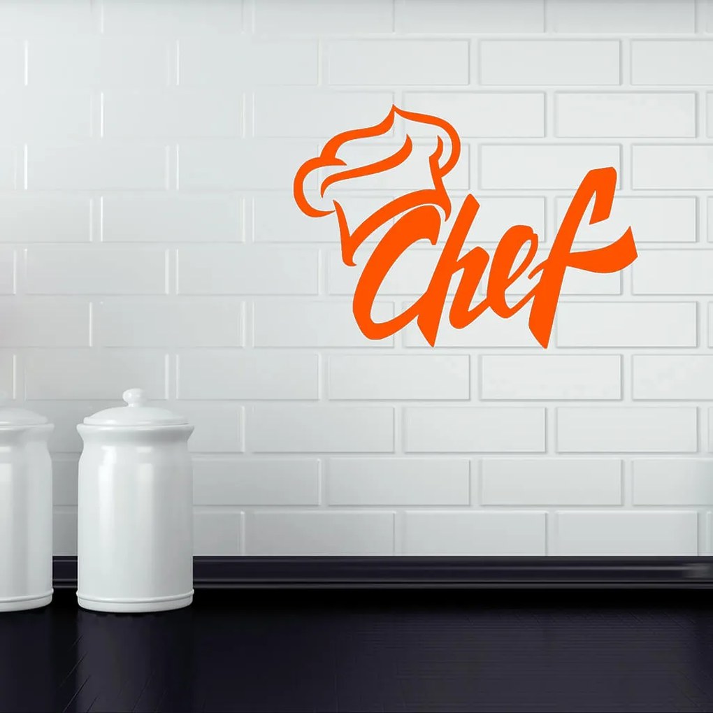 Veselá Stena Samolepka na stenu na stenu Chef Farba: černá