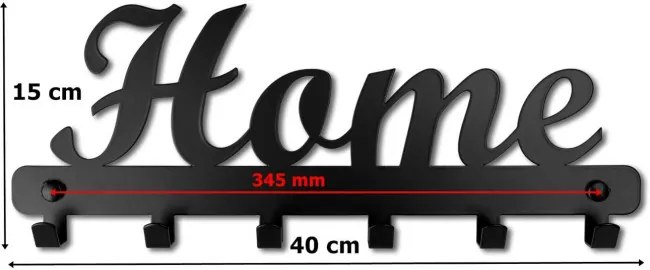 Nástenný vešiak HOME čierny