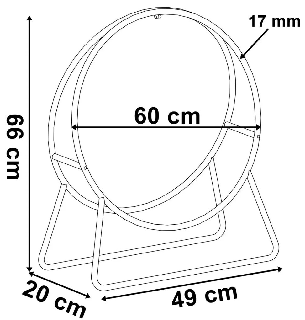 Kovový stojan na palivové drevo HOBRO čierny