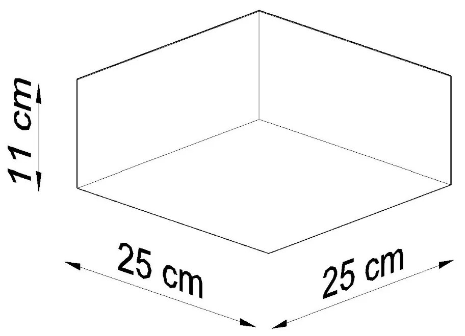 Stropné svietidlo Horus, 1x čierne plastové tienidlo, (biely plast), (25 cm)