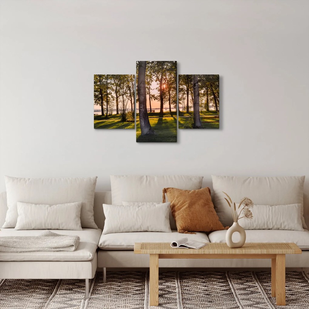 Obraz stromov pri jazere (90x60 cm)