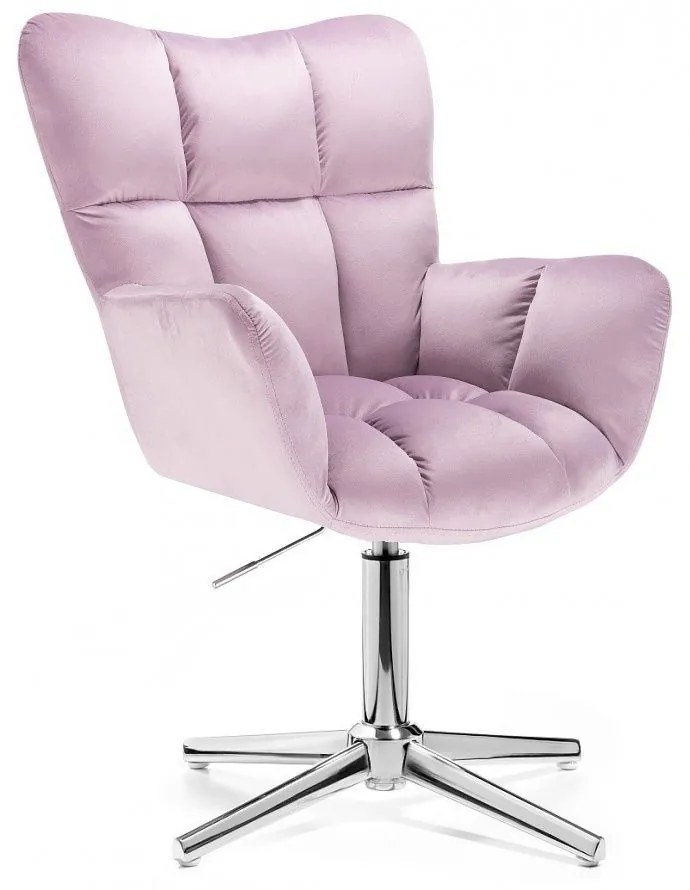LuxuryForm DESIGN Otočné kreslo AURORA VELUR na striebornom kríži - levanduľa