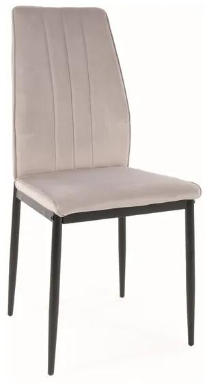 Jedálenská stolička ATOM - zamat/sivá