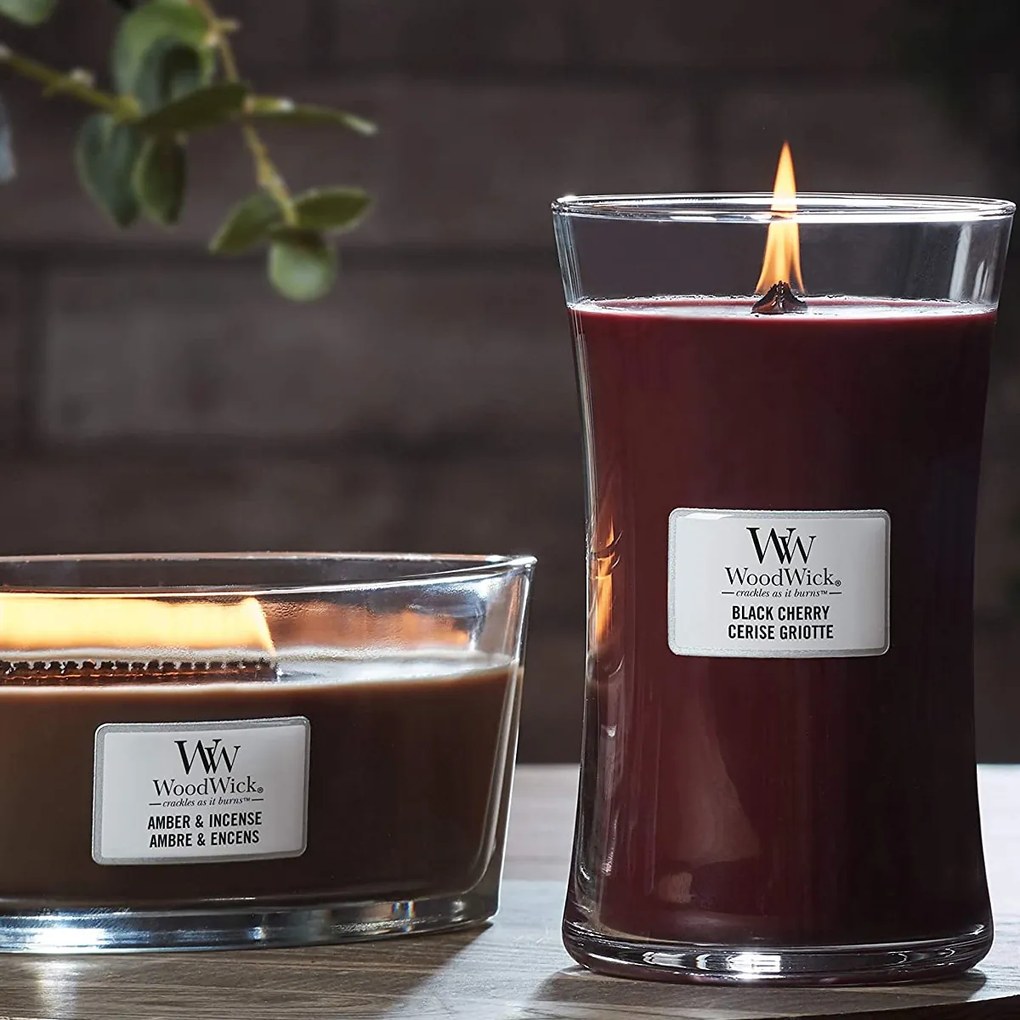 WoodWick vonná sviečka veľká váza čierna čerešňa,609 g