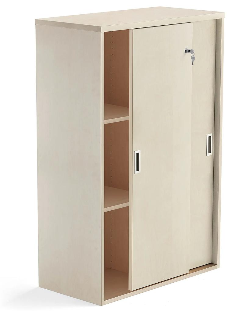 Kancelárska skriňa s posuvnými dverami MODULUS, 1200x800 mm, breza