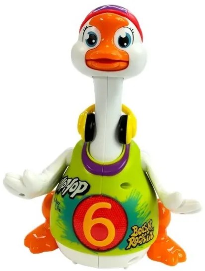 LEAN TOYS Vzdelávacia hus - spiera a tancuje - zelená