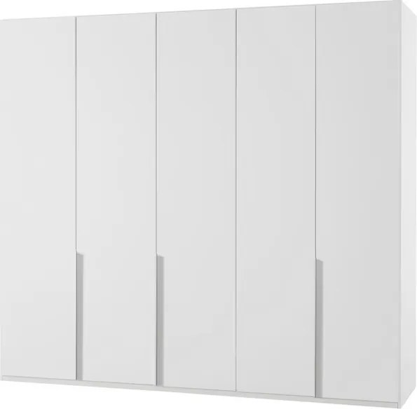 Šatníková skriňa New York D, 225 cm, biela/biely lesk