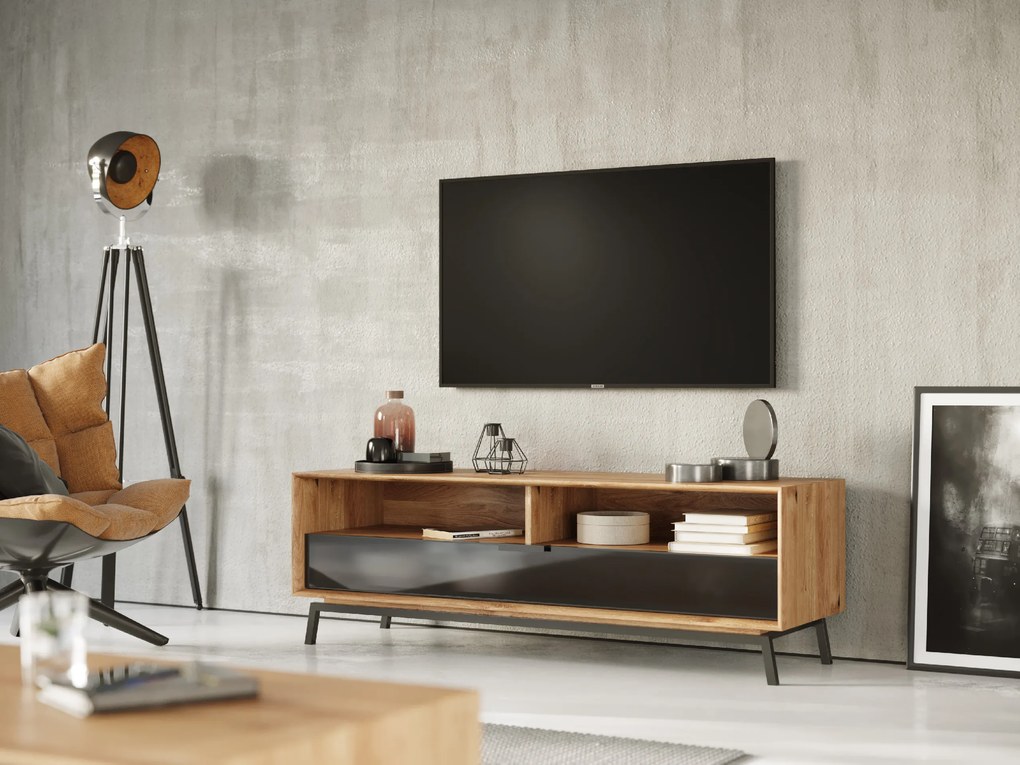 PROXIMA.store - Luxusný dubový TV stolík 2.1 - MODERN LOFT FARBA: dub, ROZMER: dĺžka TV stolíka 120 cm