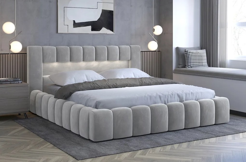 Manželská posteľ Lamica + LED Rozmer: 160x200cm