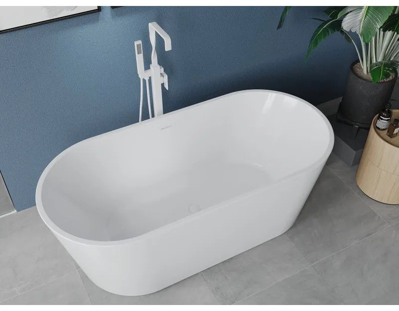 Mexen Luna, voľne stojaca vaňa 180 x 80 cm, biela, biely prepad, 52031808000-20