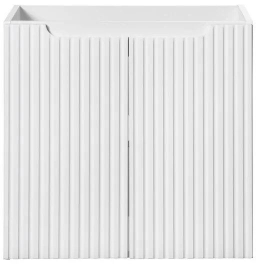 Závěsná skříňka Nova White Beyond s deskou a umyvadlem 60 cm bílá/dub evoke
