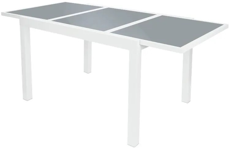 Livarno home Hliníkový záhradný rozkladací stôl Houston, biely/bledosivý  (100385876)
