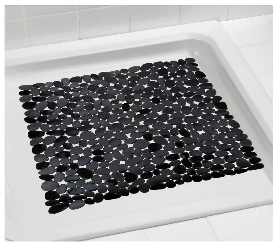 Čierna protišmyková kúpeľňová podložka Wenko Paradise, 54 x 54 cm