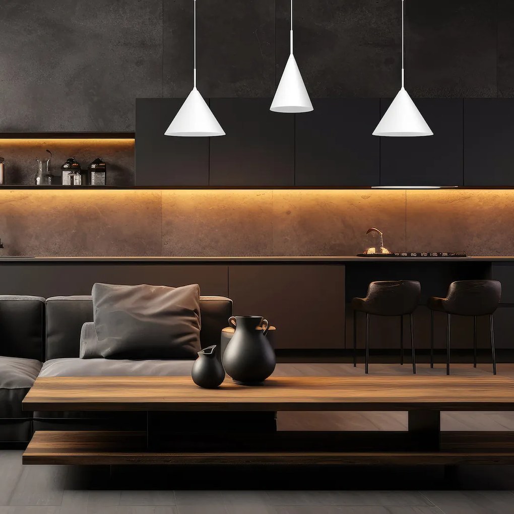 Závesné svietidlo Capital, 1x biele kovové tienidlo, (fi 32cm), w