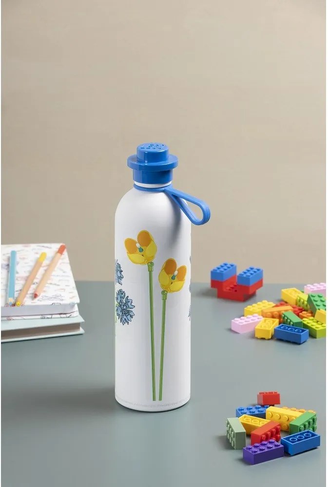 Biela/modrá detská termoska 560 ml Meadow Flowers – LEGO®
