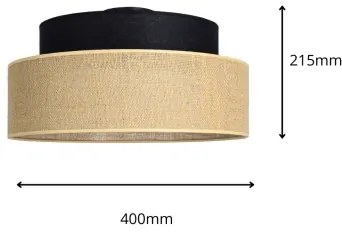 Stropné svietidlo BOHO 1xE27/60W/230V pr. 40 cm čierna/béžová