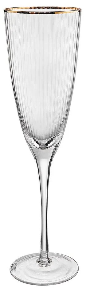 GOLDEN TWENTIES Poháre na sekt so zlatým okrajom