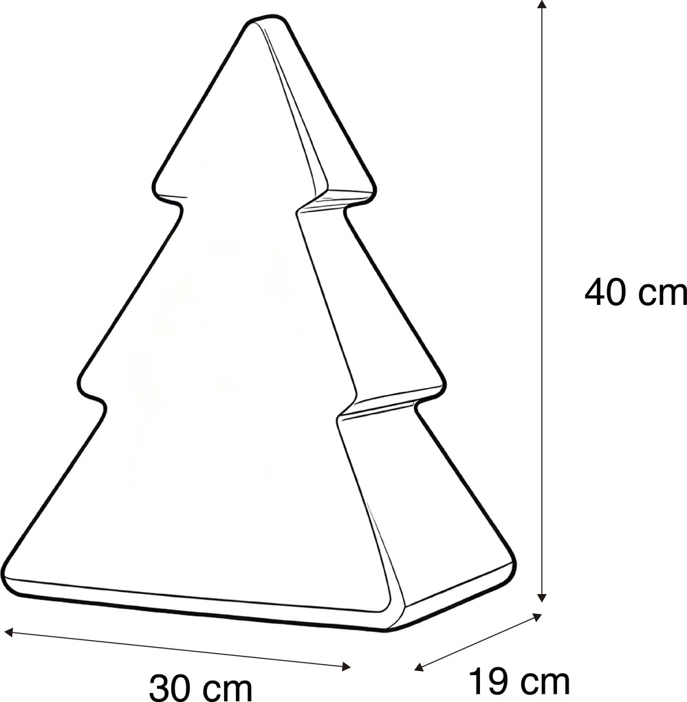 Vianočná stojaca lampa biela 40 cm vrátane solárneho a nabíjateľného LED RGBW - Pinus