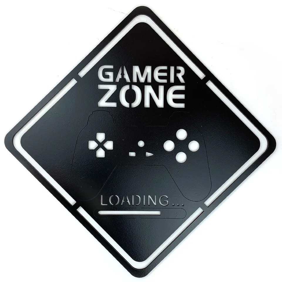 Veselá Stena Drevená nástenná dekorácia Gamer Zone čierne