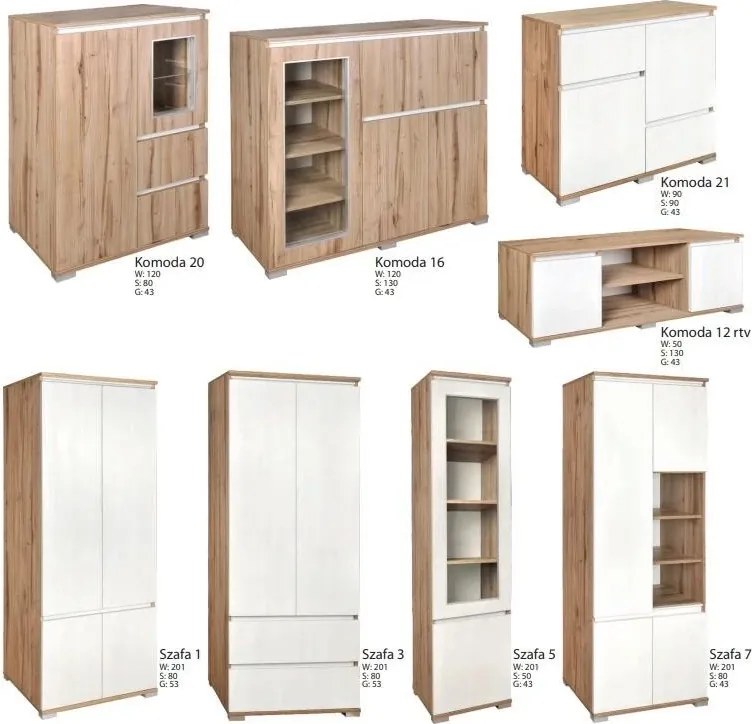 Šatník Rosa 1, korpus trufla/dvere modřín sibiu