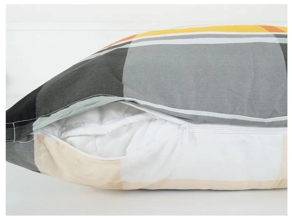 Oranžové krepové obliečky na jednolôžko 140x200 cm Orabge Kube – B.E.S.