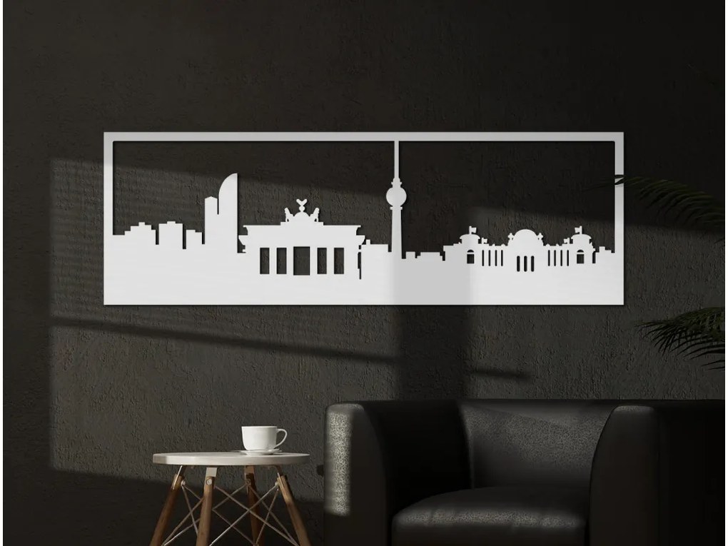 drevko Obraz Berlín panoráma Rozmer obrazu: 29,5 x 89 cm, Farba dekorácie: Čierna