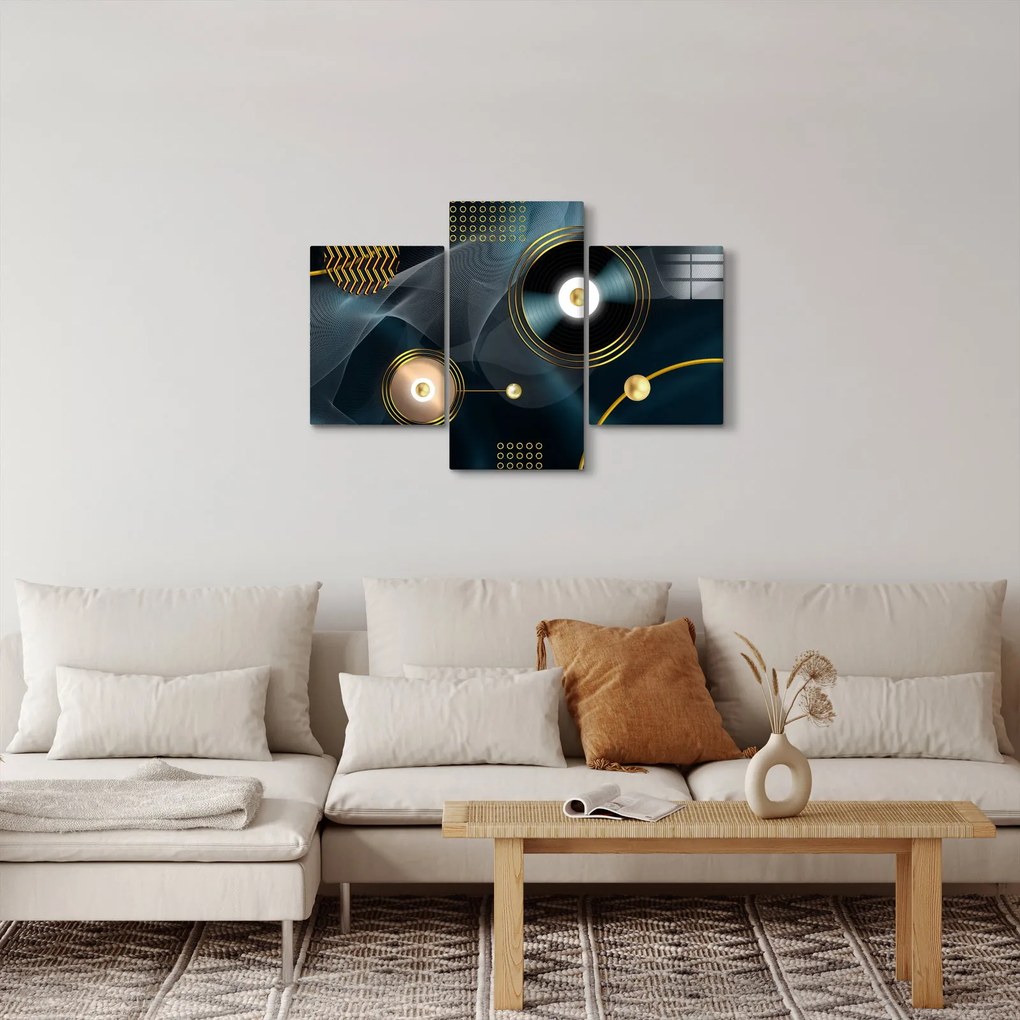Obraz - Zlaté kruhy (90x60 cm)