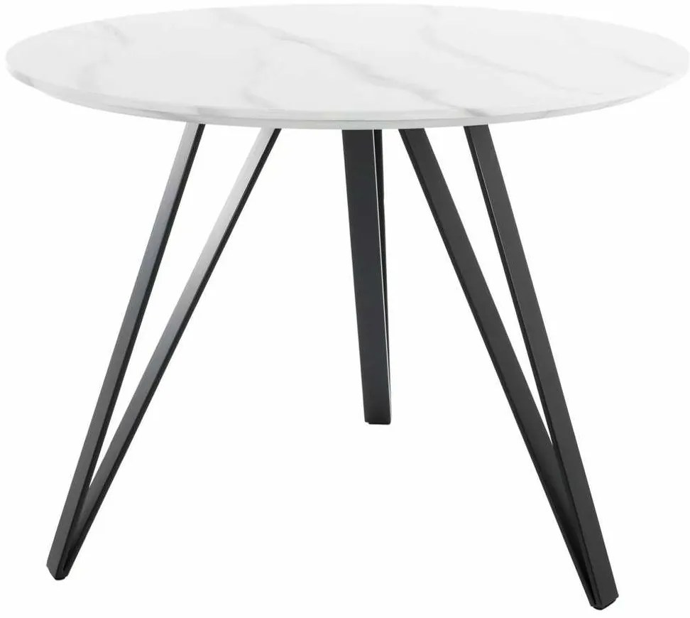 Jedálenský stôl Tetis, priemer 100 cm, mramor / čierna