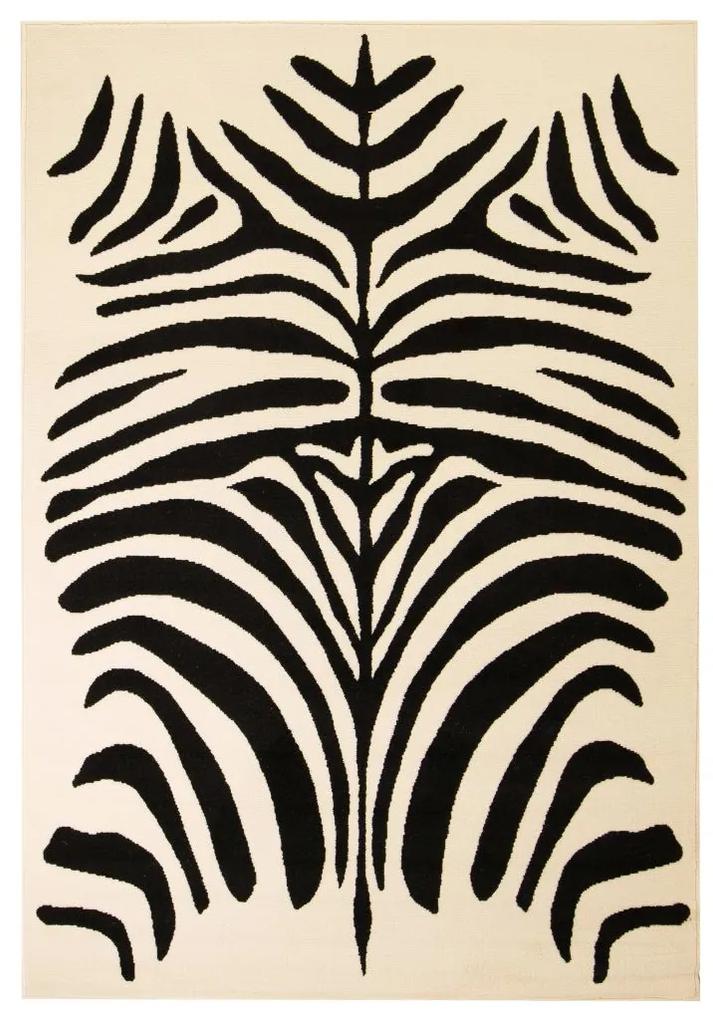 vidaXL Moderný koberec, zebrový dizajn, 160x230 cm, béžovo-čierny