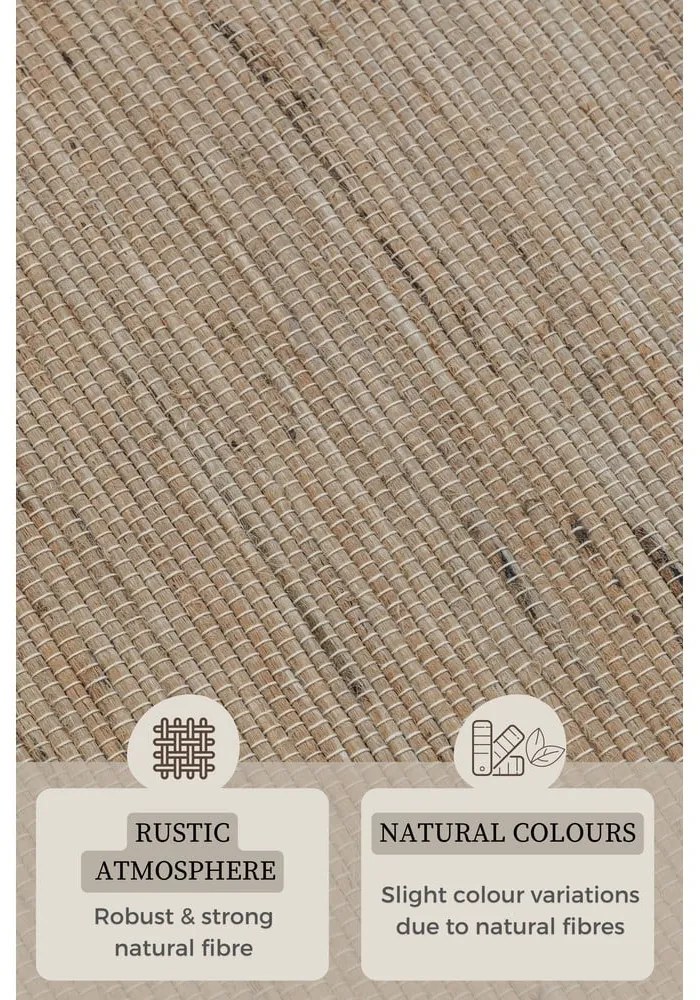 Béžový obojstranný/ručne tkaný behúň s prímesou juty 80x200 cm Handloom – Hanse Home