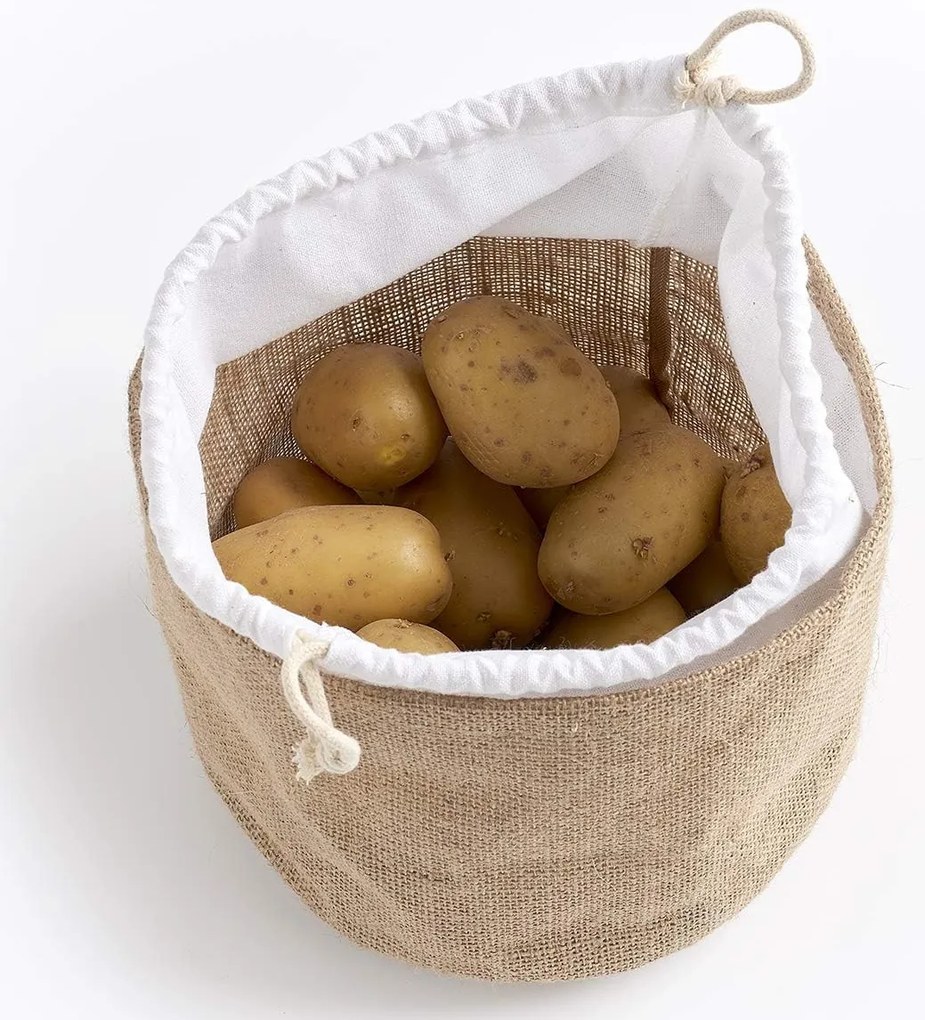 Zeller Present Jutové vrecko so zaväzovaním - multifunkčné, vnútro plast 21x17