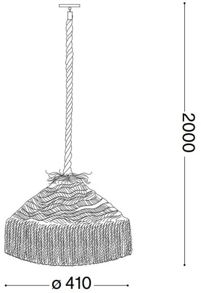 Ideal Lux - Luster na lanku CANAPA 1xE27/15W/230V pr. 41 cm hnedá