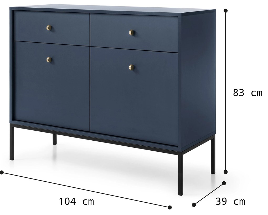 PIA Komoda so zásuvkami Mono - navy