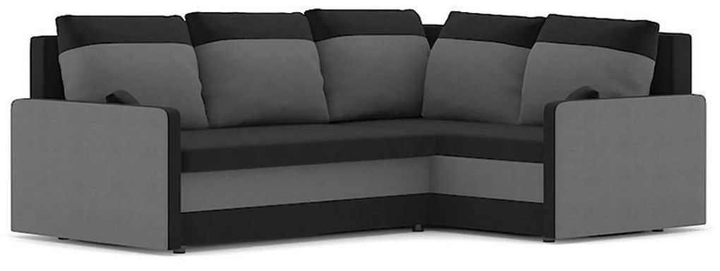Rozkladacia rohová sedacia súprava MILTON II model 2 Ľavá Čierna/sivá