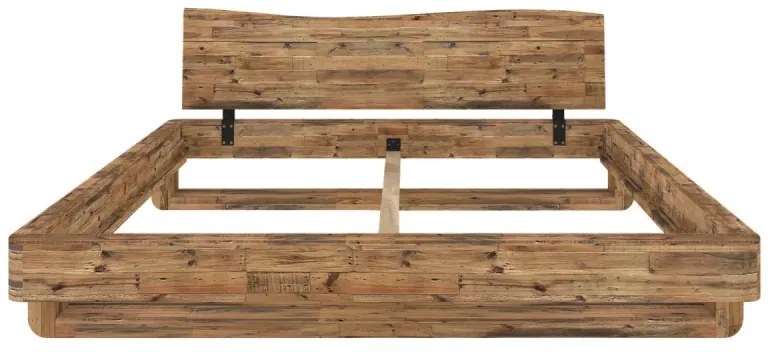 furniture-nabytek.cz - Masívna posteľ Sendai z recyklovanej borovice, lakovaná, hnedá – 155×220×75 cm