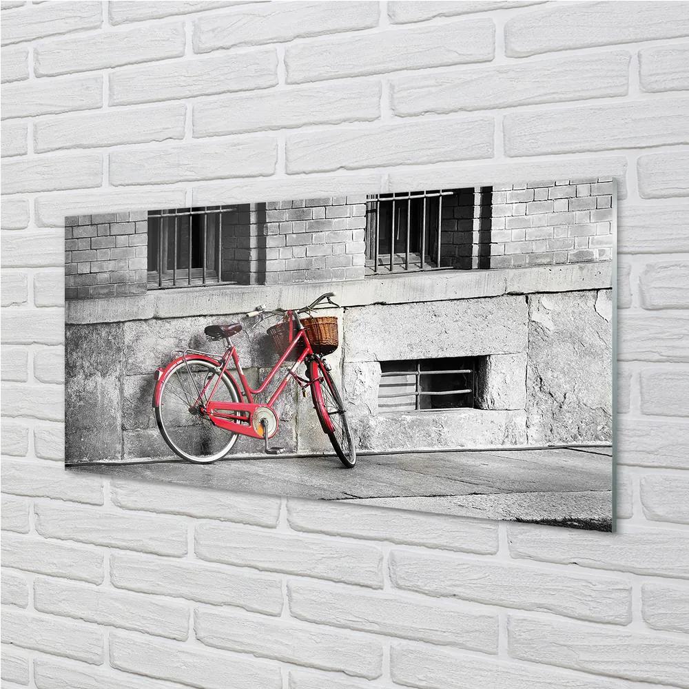 Obraz plexi Červené koleso s košíkom 100x50 cm