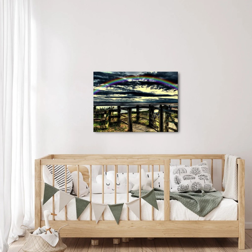 Obraz dúhy nad morom (70x50 cm)