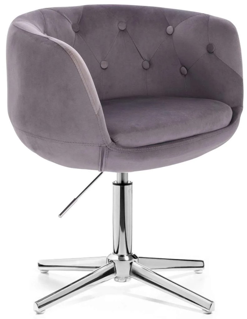 LuxuryForm DESIGN Kreslo MONTANA VELUR na striebornom kríži - sivé