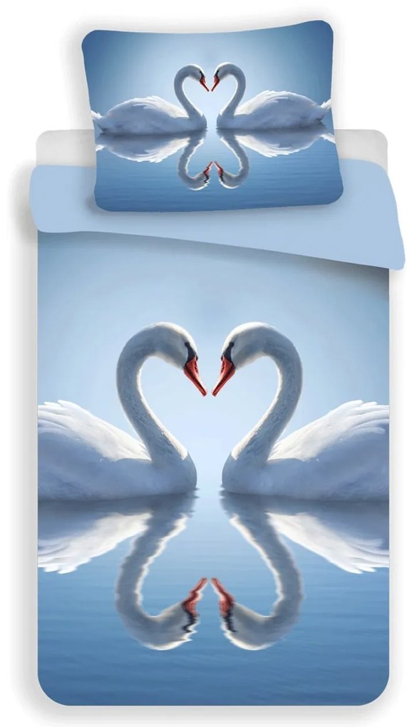 3D obliečky z mikrovlákna SWAN, modré Rozmer obliečky: 70 x 90 cm | 140 x 200 cm